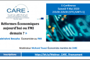 Conférence virtuelle  :  « Réformes Économiques aujourd’hui ou FMI demain ? » au menu du prochain webinar de Care