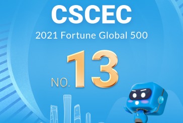 CSCEC  13e au  classement de  Fortune Global 500  en 2021