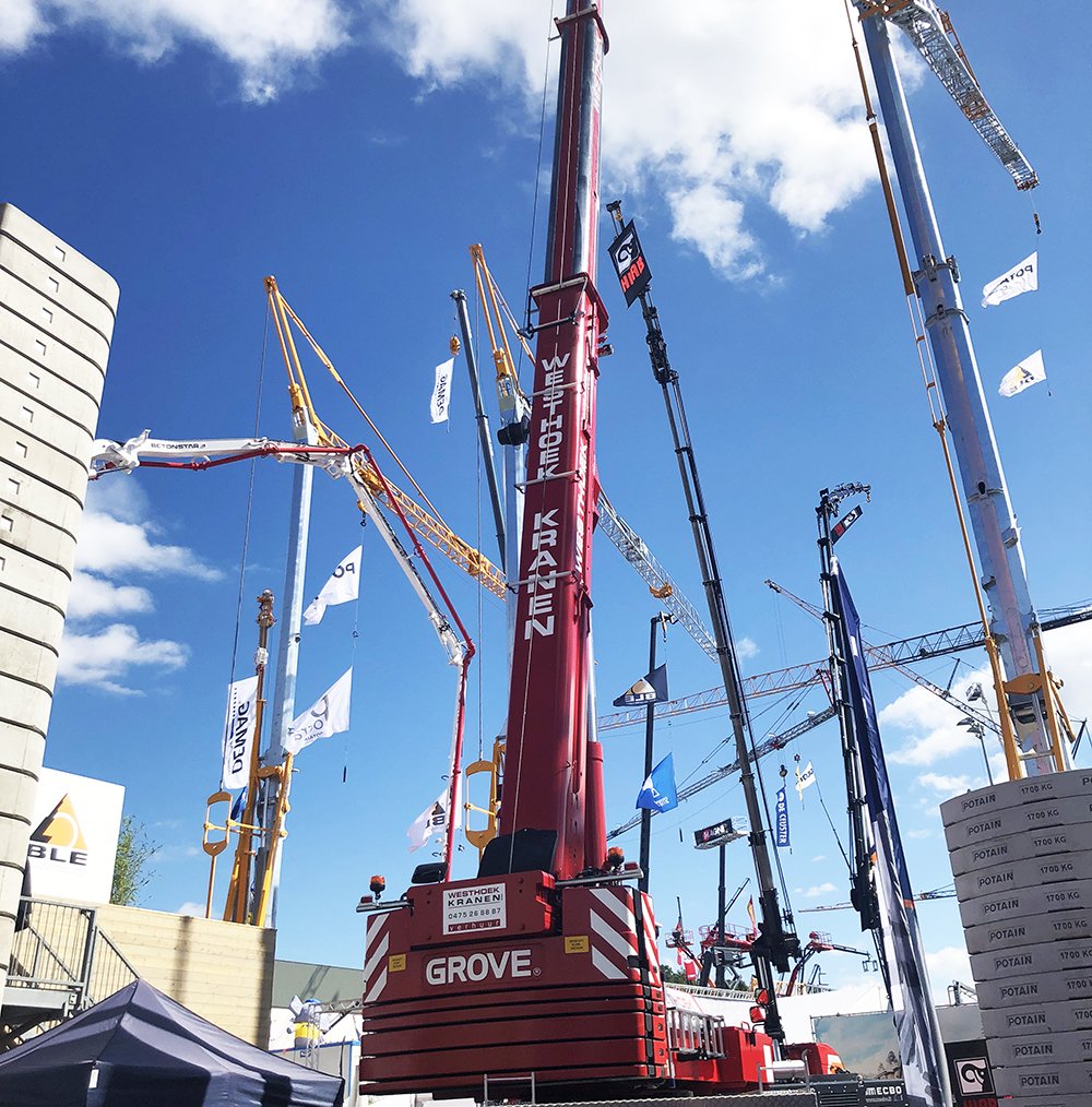 Manitowoc expose à MATEXPO 2019 des grues Potain Hup 40-30, Igo 32, MDT 319 et Grove GMK3060